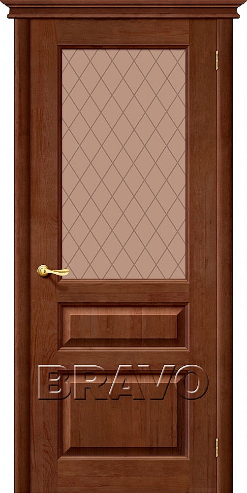 Межкомнатная дверь М5 с бронзовым стеклом<br/>Т-06 (Темный Лак) купить в Москве
