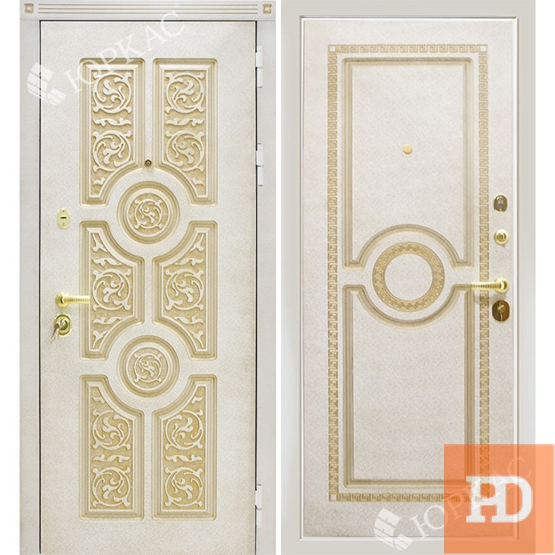 Входная металлическая дверь Сталлер Версаче (Белый) купить в Москве