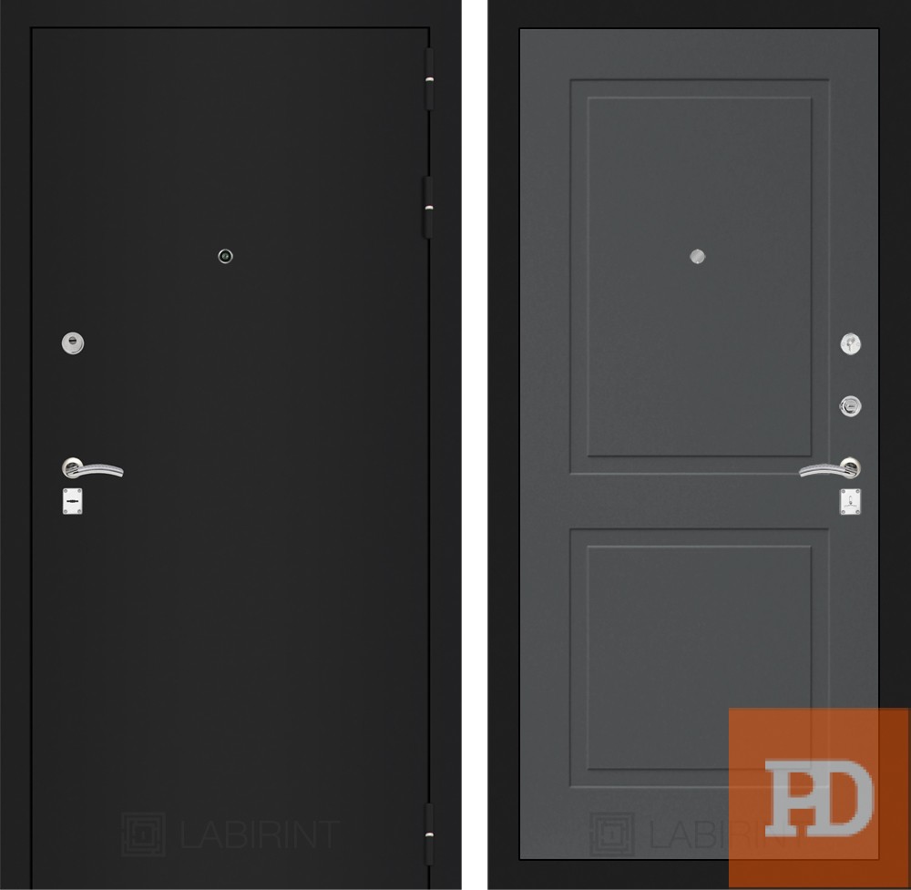 Входная дверь Лабиринт CLASSIC шагрень черная 11 — Графит софт<br/>Черная шагрень купить в Москве