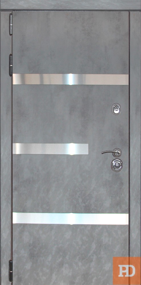 Входная металлическая дверь Лекс Легион Бетон темный горизонтальный (внутренняя панель на выбор) купить в Москве
