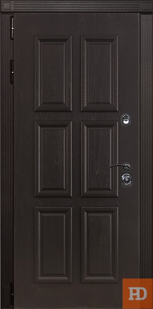 Входная металлическая дверь Лекс Сенатор 3К №7 Ясень шоколад багет (внутренняя панель на выбор) купить в Москве