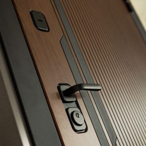 Входная дверь Кармина 25 — Белый софт, черный молдинг купить в Москве