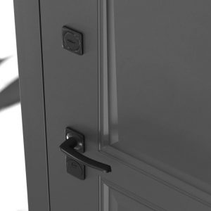 Входная дверь Орлеан 01 — Белое дерево, стекло черное купить в Москве