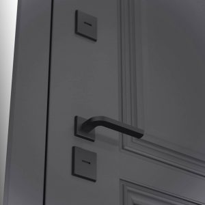 Входная дверь Аляска Лайт 22 — Графит софт, черная вставка купить в Москве
