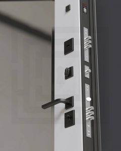 Входная дверь Карбон с зеркалом Панорама — Белый софт купить в Москве