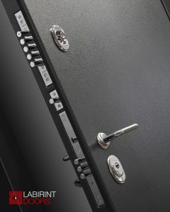 Входная дверь Сильвер с тонированным зеркалом Максимум — Черный кварц купить в Москве