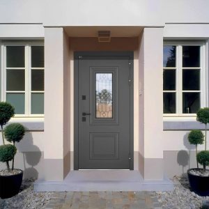 Входная дверь Верса с окном и решеткой (терморазрыв) купить в Москве